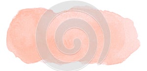 Abstract light pink watercolor brush stroke with stains