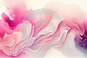 Abstract light pink waves watercolor background