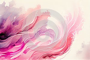 Abstract light pink waves watercolor background