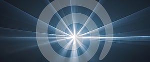 Abstract Light Rays on Dark Blue Background Celestial Beam Effect.