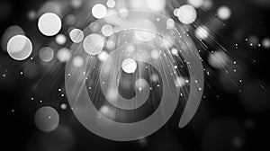 Abstract light rays with sparkling bokeh elements