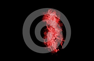 Abstract light red smoke steam flow realistic dust overlay beam fire effect light texture on dark black
