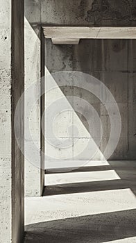 Abstract light and shadow patterns on concrete structure