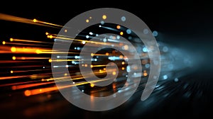 Abstract Light Streaks Digital Technology Network Data Flow