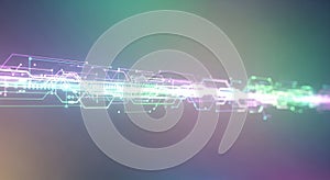 Abstract Light Streaks Representing Digital Data Flow and Technology