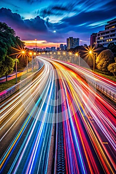 Slow shutter speed color light