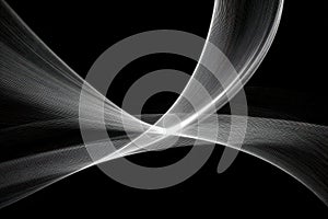 Abstract light trails create dynamic curved patterns against a black background