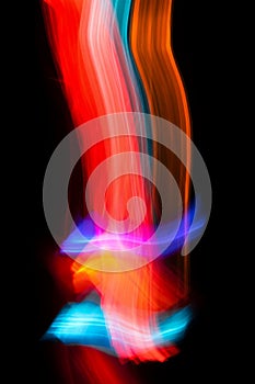 Abstract Light Trails Dance in the Darkness Capturing Dynamic Motion