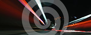 Abstract light trails on motorway highway