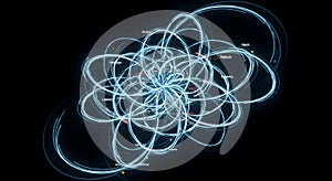 Abstract Light Trails Visualization of Network Connections and Data Flow
