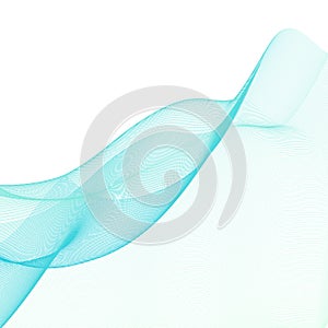Abstract light turquoise wave. Subtle vector graphic pattern