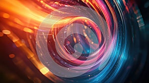 Abstract light vortex showing flowing data stream technology