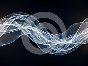 Abstract light waves on dark background