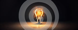 Abstract lightbulb icon showcasing glowing filament symbolizing creativity innovation and ideas. Concept Creativity, Innovation,