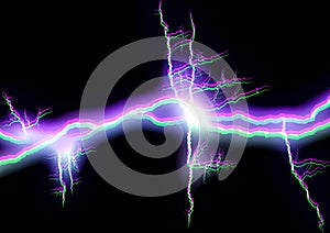 Abstract lightning bolt lighting up the darkness in a storm concept