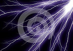 Abstract lightning bolt lighting up the darkness in a storm concept