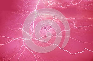 Abstract Lightning Patterns Displayed on a Pink Background