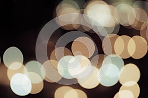 Abstract of lights blurred bokeh background from night life part