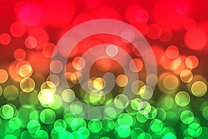 Abstract lights in green and red background