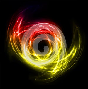 Abstract lights lines twist background. Vector