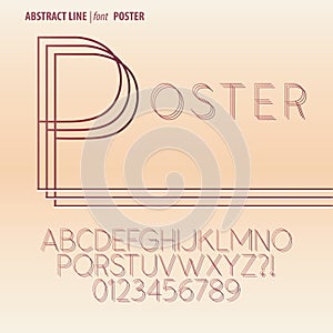 Abstract Line Alphabet and Digit Vector