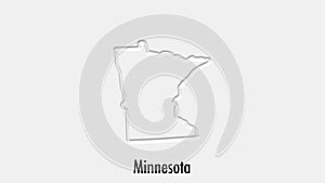 Abstract line animation Minnesota State of USA on hexagon style. Minnesota state. United States of America. Outline map