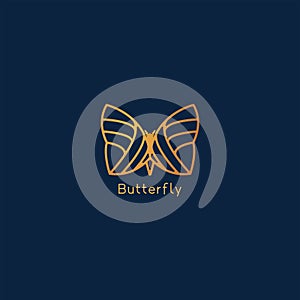 Abstract line art butterfly symbol. Vector logo template. Design.