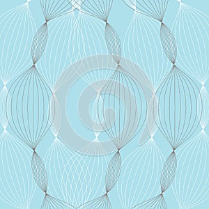 Abstract line art pattern curved crisscross lines on Blue background Vector photo