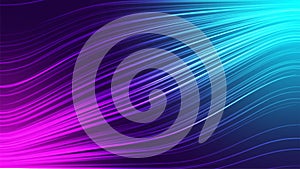 Abstract line background. Transmission concept. Dark pink blue color. Optic fiber. Computer technology vector illustration