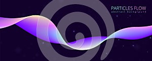 Abstract line background. Water wave, blue and purple gradient shape for medical or sound flow, 3d relax fluid. Modern