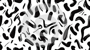 Abstract Line-Based Glyphs Resembling Undecipherable Script in Bold Black Strokes on White Background for Desi