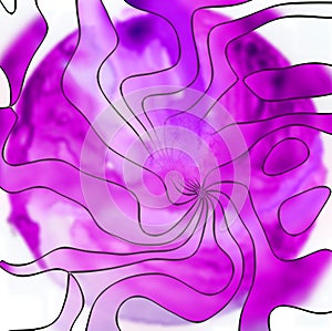 Abstract line drawing background in purple hues