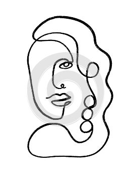 Abstract line face with shapes