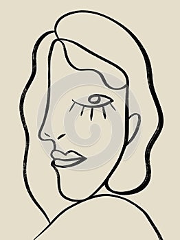 Abstract line face with shapes