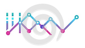 Abstract line graph, fluctuating data visualization, vector design Generative AI