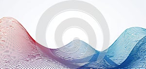 Abstract line mesh wave gradient design element. Visual illustration of flow pattern with curve geometric texture. Modern dynamic