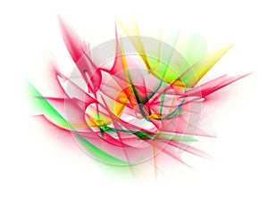 Abstract line motion of different colors, curves abstraction col