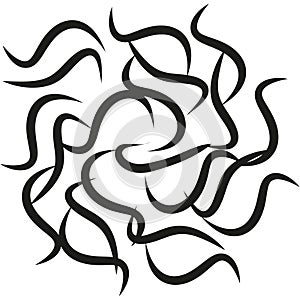 Abstract line pattern. Twisted curve shapes. Dynamic fluid illustration. Vector swirl design.