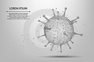 Abstract line and point Virus cell. Low poly Immunology, new strain epidemic, infection pathogen concept