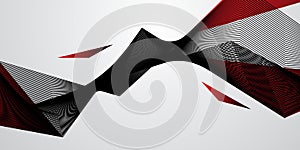 Abstract line red black background concept Vector graphic design