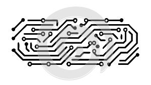 Abstract linear circuit pattern, modern technology design element, vector design Generative AI