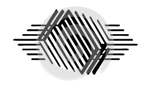 Abstract linear geometric pattern in sharp monochrome, vector design Generative AI