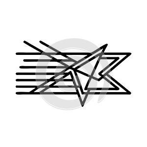 Abstract linear geometric shape illustration, vector design Generative AI