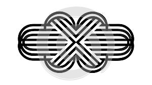 Abstract linear interwoven pattern, dynamic geometric design, vector design Generative AI