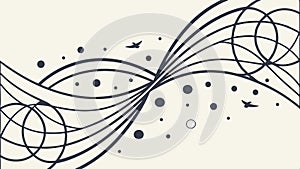 Abstract linear swirling pattern illustration. Dynamic graphic element vector design Generative AI
