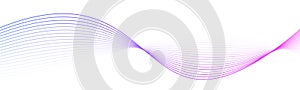 Abstract lines background isolated, purple blue and green twisted curve lines, undulate wave