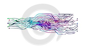 Abstract Lines Circuit Technology Data Flow Vector, vector design Generative AI
