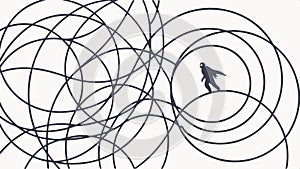 Abstract lines design, dynamic background, and modern graphic art element vector design Generative AI