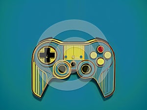 Abstract lines drawing of video game controller. AI generated