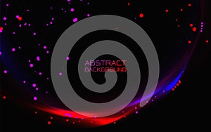 Abstract lines and particle connection technology on a dark background. Abstract molecules with Futuristic digital technology